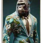 DIPINTO SU TELA LACCATO KONGY -B- C/CORNICE CM 62X4X92