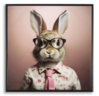 DIPINTO SU TELA LACCATO BUNNY C/CORNICE CM 62,5X2,8X62,5