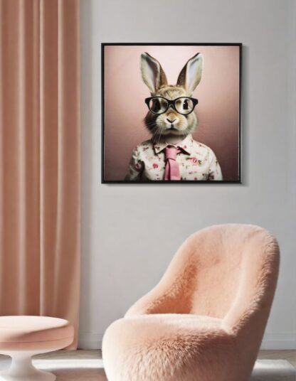 DIPINTO SU TELA LACCATO BUNNY C/CORNICE CM 62,5X2,8X62,5 - immagine 6