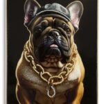 DIPINTO SU TELA LACCATO BULLY C/CORNICE CM 62X4X82