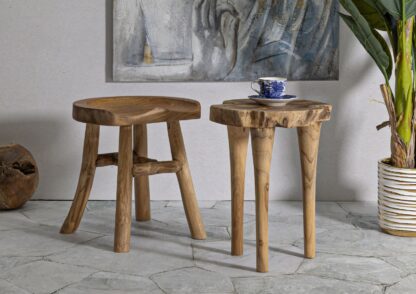 SGABELLO KURSI IN TEAK RICICLATO CM Ø 35X45 (PEZZI UNICI - NON RIP. IN SERIE) - immagine 11