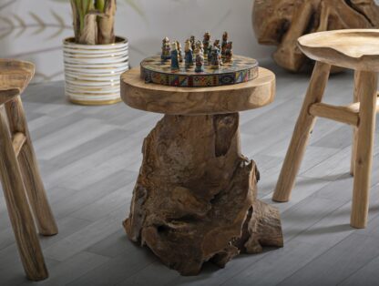 SGABELLO JAMET IN TEAK RICICLATO CM Ø 35X40 (PEZZI UNICI - NON RIP. IN SERIE) - immagine 10