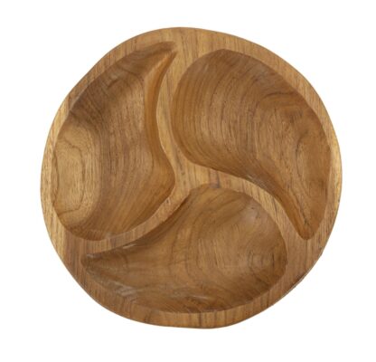 S/TASCHE 3 PARTI IN TEAK RIC. CM Ø 25,5X3  (PEZZI UNICI - NON RIP. IN SERIE) - immagine 2