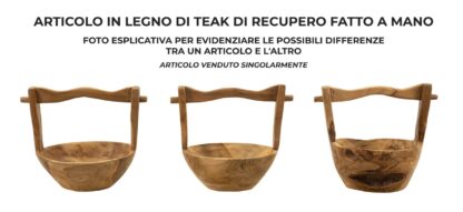 S/TASCHE TIMBO IN TEAK RICICLATO CM 32X25X27 (PEZZI UNICI - NON RIP. IN SERIE) - immagine 6