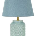 LAMPADA DA TAVOLO SQUARE CELESTE CM Ø 28X44