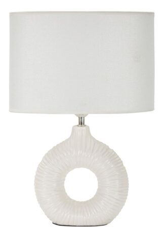LAMPADA DA TAVOLO SETA BIANCA CM 28,5X15X43