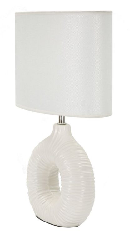 LAMPADA DA TAVOLO SETA BIANCA CM 28,5X15X43 - immagine 2
