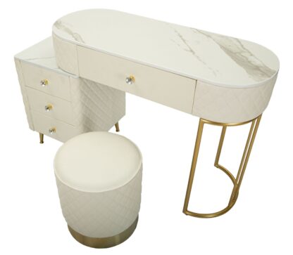 TOELETTA SHARON PANNA C/PUFF CM 120X40X75 (MISURA PUFF Ø36X39) - immagine 4