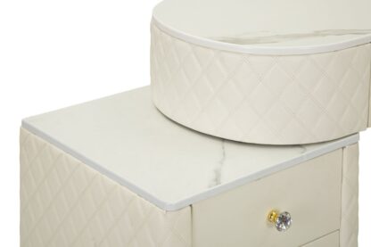 TOELETTA SHARON PANNA C/PUFF CM 120X40X75 (MISURA PUFF Ø36X39) - immagine 5