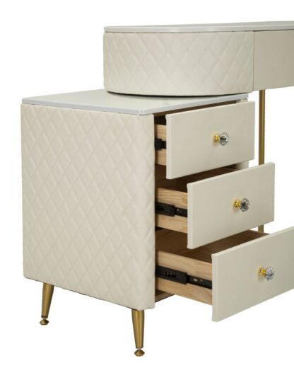 TOELETTA SHARON PANNA C/PUFF CM 120X40X75 (MISURA PUFF Ø36X39) - immagine 6
