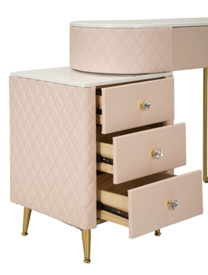 TOELETTA SHARON ROSA C/PUFF CM 120X40X75 (MISURA PUFF Ø36X39) - immagine 6