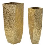 P/VASI SQUER COPPIA CM 34X34X90-25X25X78 stile GLAM