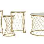 TAVOLINETTI NOAH GOLD SET 4 PZ CM Ø 70X45-47X54,5-36x50-28x45