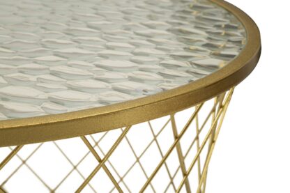 TAVOLINETTI NOAH GOLD SET 4 PZ CM Ø 70X45-47X54,5-36x50-28x45 - immagine 3