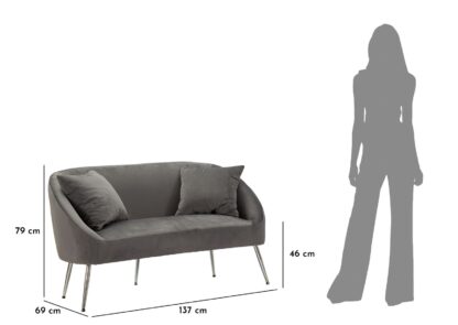 DIVANETTO SILVERY C/CUSCINI CM 137X69X79 - immagine 9