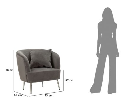 POLTRONA SILVERY C/CUSCINO CM 73X66X78 - immagine 10