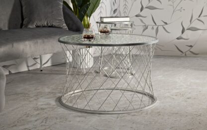 TAVOLINETTI NOAH SILVER SET 4 PZ CM Ø 70X45-47X54,5-36x50-28x45 - immagine 5