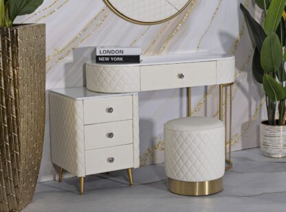 TOELETTA SHARON PANNA C/PUFF CM 120X40X75 (MISURA PUFF Ø36X39) - immagine 12