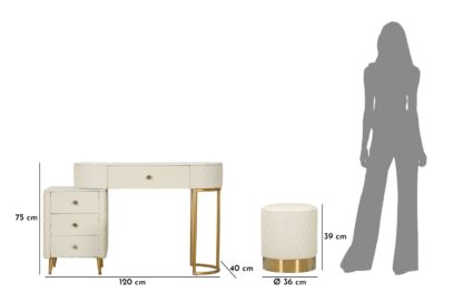 TOELETTA SHARON PANNA C/PUFF CM 120X40X75 (MISURA PUFF Ø36X39) - immagine 13