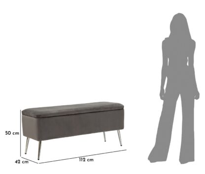 PANCA C/CONTENITORE SILVERY CM 112X42X50 - immagine 10