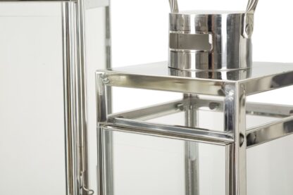 LANTERNE SILVER SET 3 PZ CM 22X22,5X70,5-18X18,5X50-14X14,5X38 - immagine 3