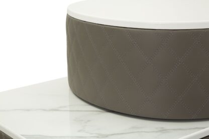 TOELETTA SHARON GRIGIA C/PUFF CM 120X40X75 (MISURA PUFF Ø36X39) - immagine 6