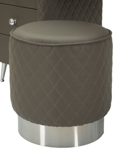 TOELETTA SHARON GRIGIA C/PUFF GAMBE ARGENTO CM 120X40X75 (MISURA PUFF Ø36X39) - immagine 9