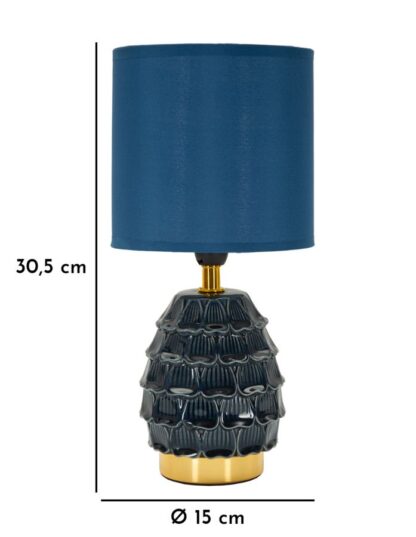 LAMPADA DA COMODINO PIGNY BLU CM Ø 15X30,5 - immagine 6
