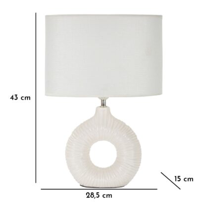 LAMPADA DA TAVOLO SETA BIANCA CM 28,5X15X43 - immagine 7