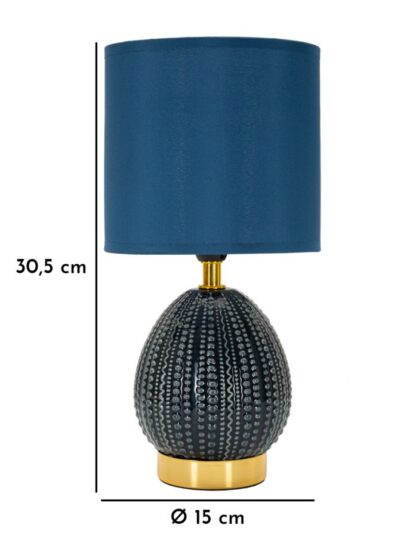 LAMPADA DA COMODINO FLAVI BLU CM Ø 15X30,5 - immagine 6