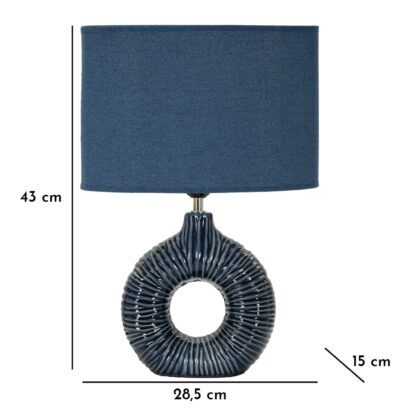 LAMPADA DA TAVOLO SETA BLU CM 28,5X15X43 - immagine 7