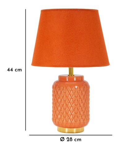 LAMPADA DA TAVOLO SQUARE ARANCIONE CM Ø 28X44 - immagine 6