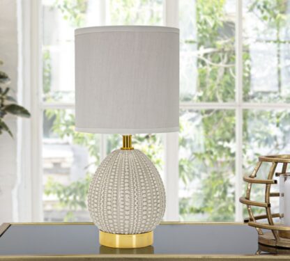 LAMPADA DA COMODINO FLAVI GRIGIA CM Ø 15X30,5 - immagine 5