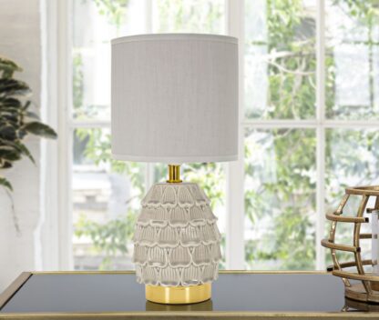 LAMPADA DA COMODINO PIGNY GRIGIA CM Ø 15X30,5 - immagine 5