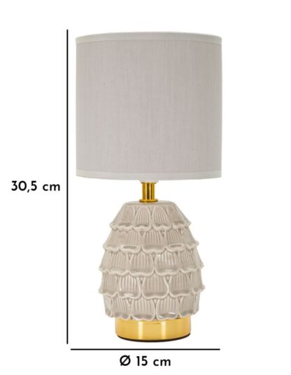 LAMPADA DA COMODINO PIGNY GRIGIA CM Ø 15X30,5 - immagine 6