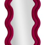 SPECCHIO DA MURO EMILY VELLUTO FUXIA CM 60X6X160 (MISURA SPECCHIO CM 42X144)