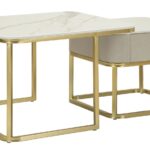 TAVOLI DA CAFFE' BEAUTY COPPIA CM 70X70X48-50X50X43,5