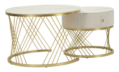 TAVOLI DA CAFFE' VOTIX COPPIA CM Ø 70X48-50X43,5