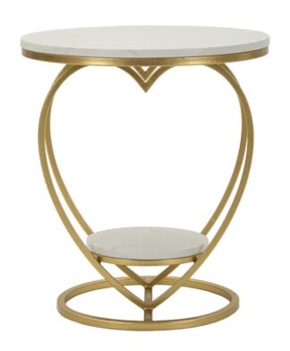 TAVOLINETTO HEART ORO CM Ø 40X45,5