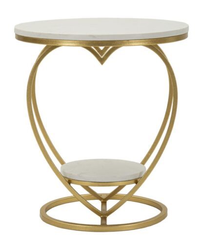 TAVOLINETTO HEART ORO CM Ø 40X45,5