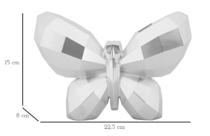 VASO BUTTERFLY SILVER CM 22,5X8X15 - immagine 6