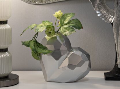 VASO HEART SILVER CM 19X9X18 - immagine 5
