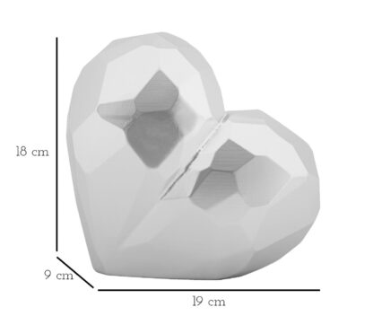 VASO HEART SILVER CM 19X9X18 - immagine 6