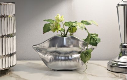 VASO MOUTH LIP SILVER CM 23X8X12 - immagine 5