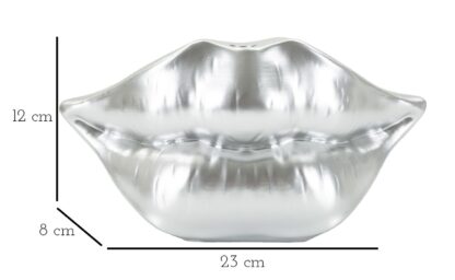 VASO MOUTH LIP SILVER CM 23X8X12 - immagine 6