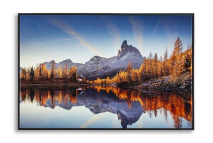 STAMPA SU TELA LACCATA C/CORNICE LAKE CM 90X4X60