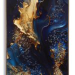 STAMPA SU TELA LACCATA C/CORNICE ANDROMEDA -A- CM 60X4X90