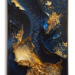 STAMPA SU TELA LACCATA C/CORNICE ANDROMEDA -B- CM 60X4X90