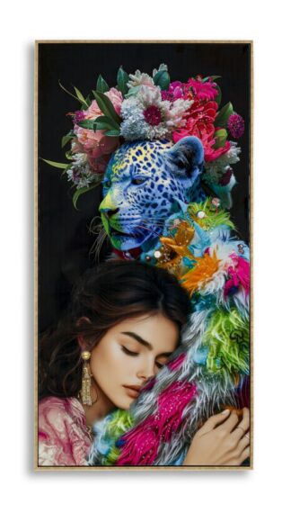 DIPINTO SU TELA LACCATO MOIRA C/CORNICE -B- CM 52X4X102