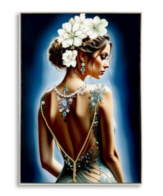 DIPINTO SU TELA LACCATO ISABEL C/CORNICE -A- CM 72X4X102